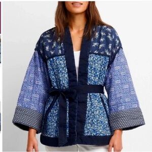 Gap Floral Patchwork Quilted Kimono Jacket Size Medium